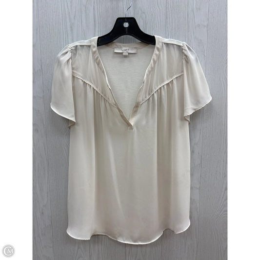 Top Short Sleeve By Loft In Ivory, Size: S
