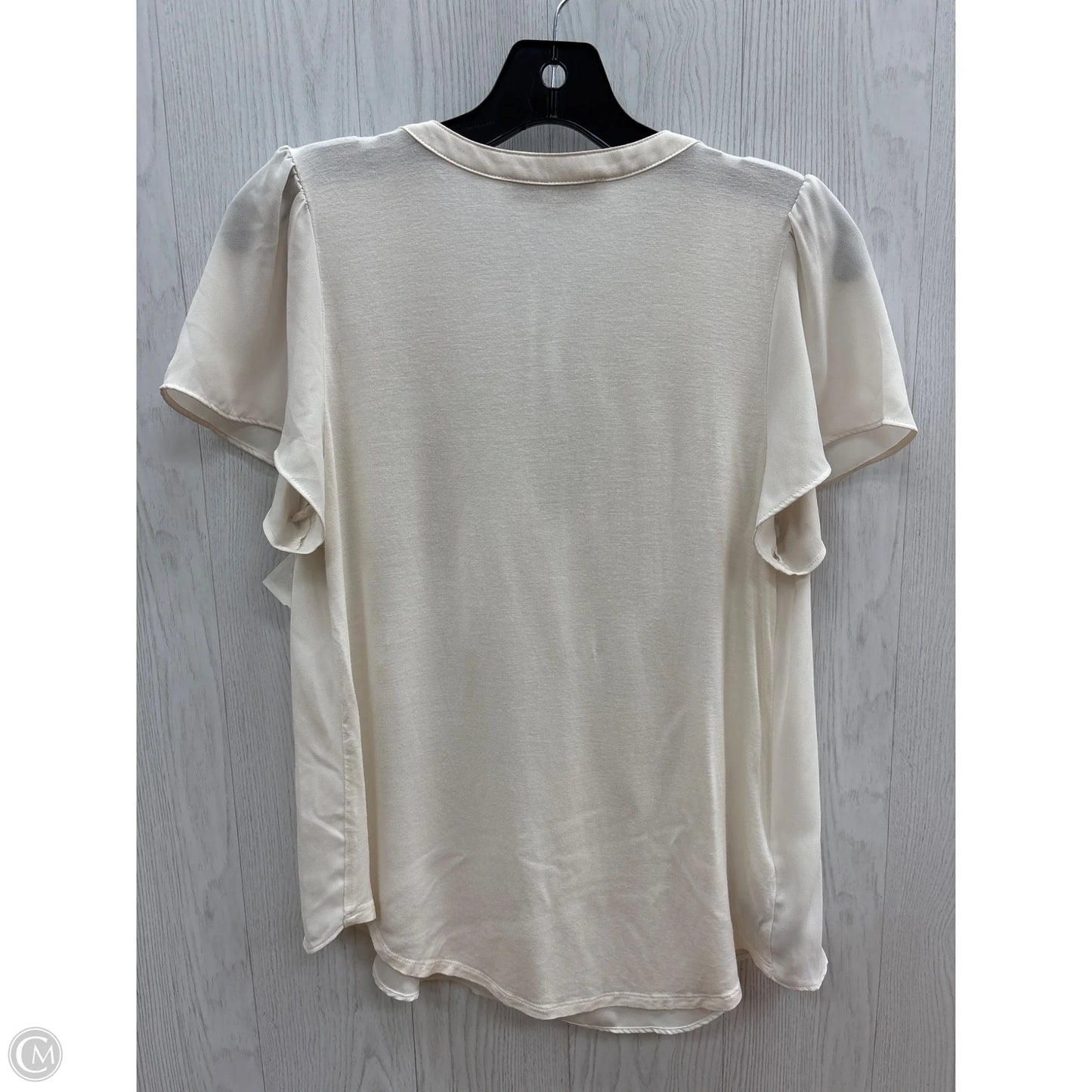 Top Short Sleeve By Loft In Ivory, Size: S