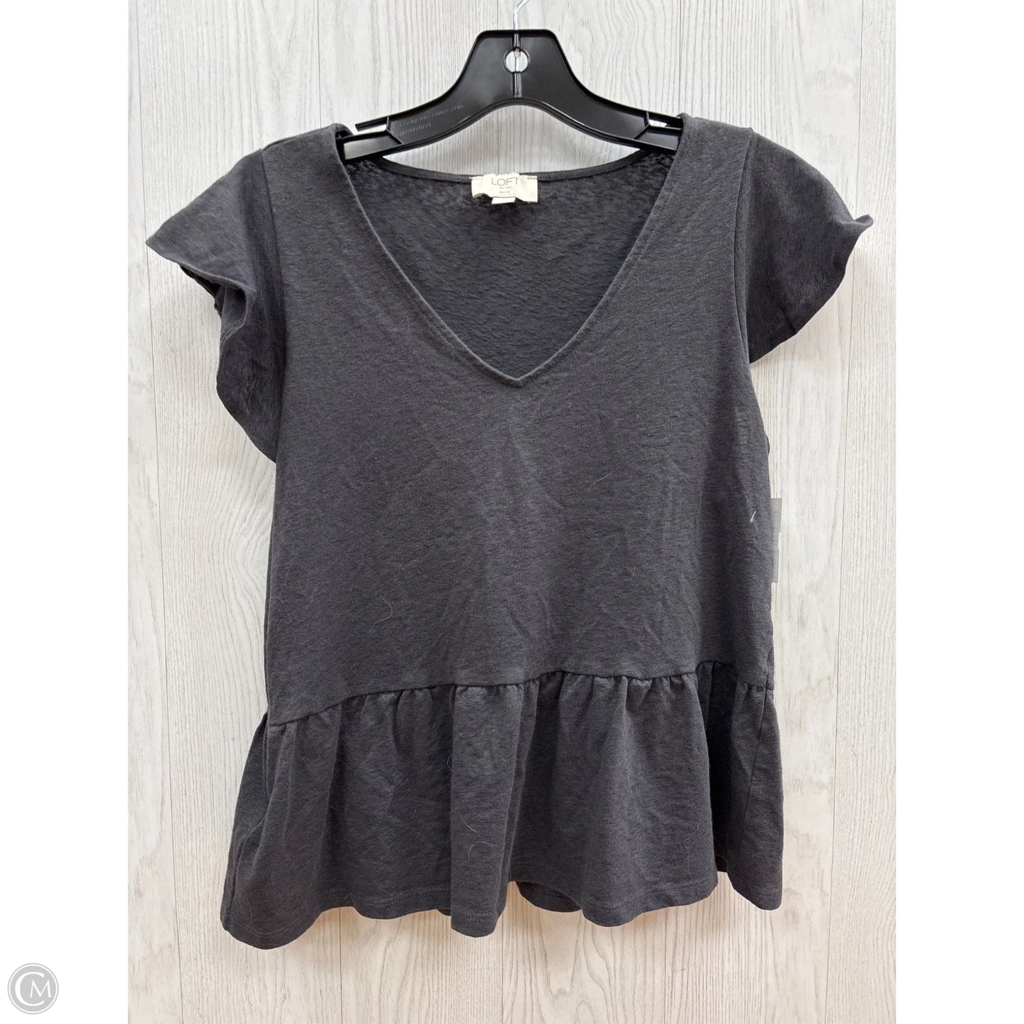 Top Short Sleeve By Loft In Black, Size: Mp