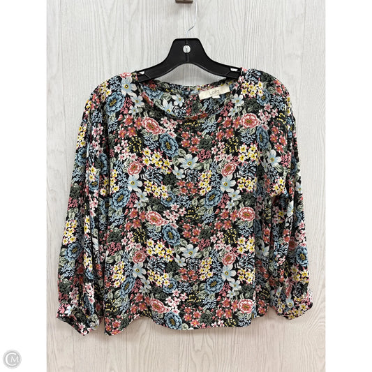 Top Long Sleeve By Loft In Floral Print, Size: S