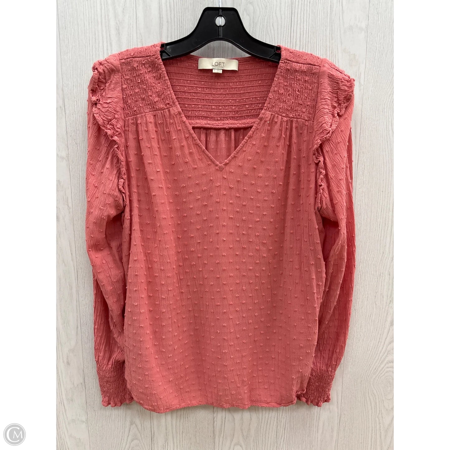 Top Long Sleeve By Loft In Coral, Size: S