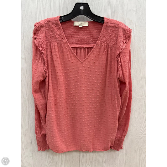 Top Long Sleeve By Loft In Coral, Size: S