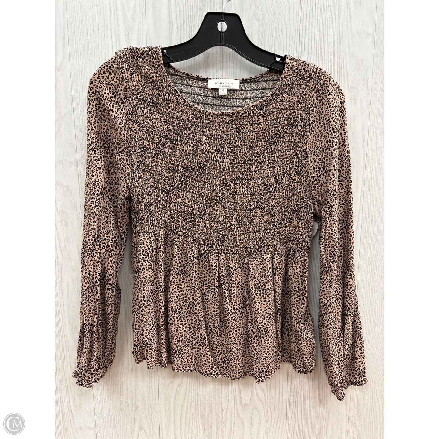 Top Long Sleeve By Kirious In Animal Print, Size: M