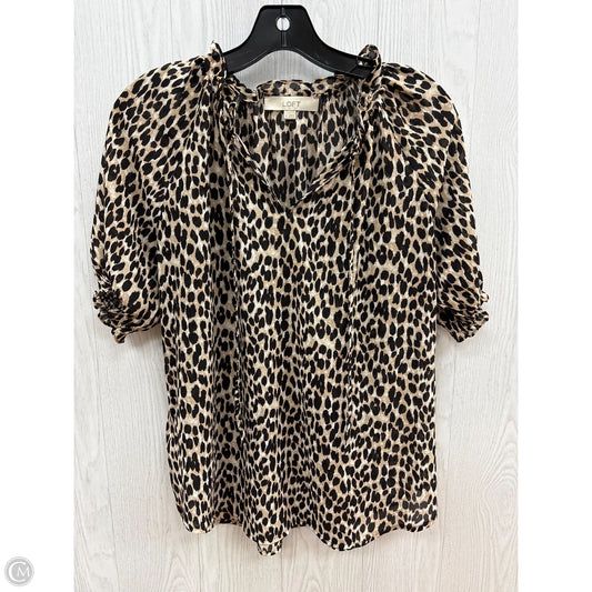 Top Short Sleeve By Loft In Animal Print, Size: S
