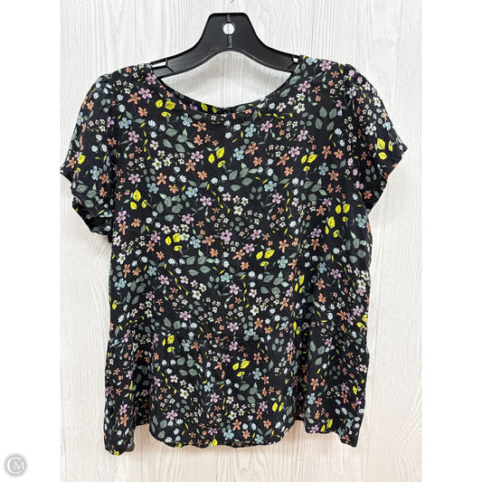 Top Short Sleeve By Loft In Black, Size: Mp