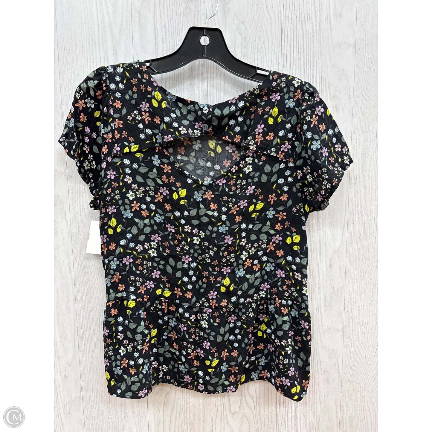 Top Short Sleeve By Loft In Black, Size: Mp