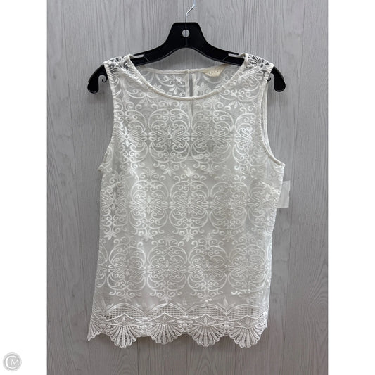 Top Sleeveless By Adiva In White, Size: M