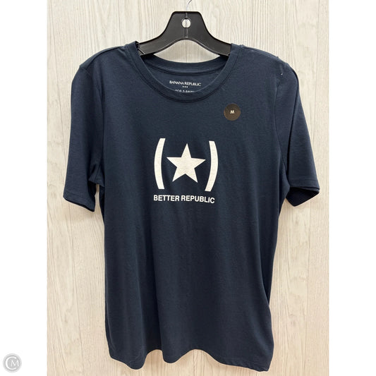 Top Short Sleeve Basic By Banana Republic In Navy, Size: M