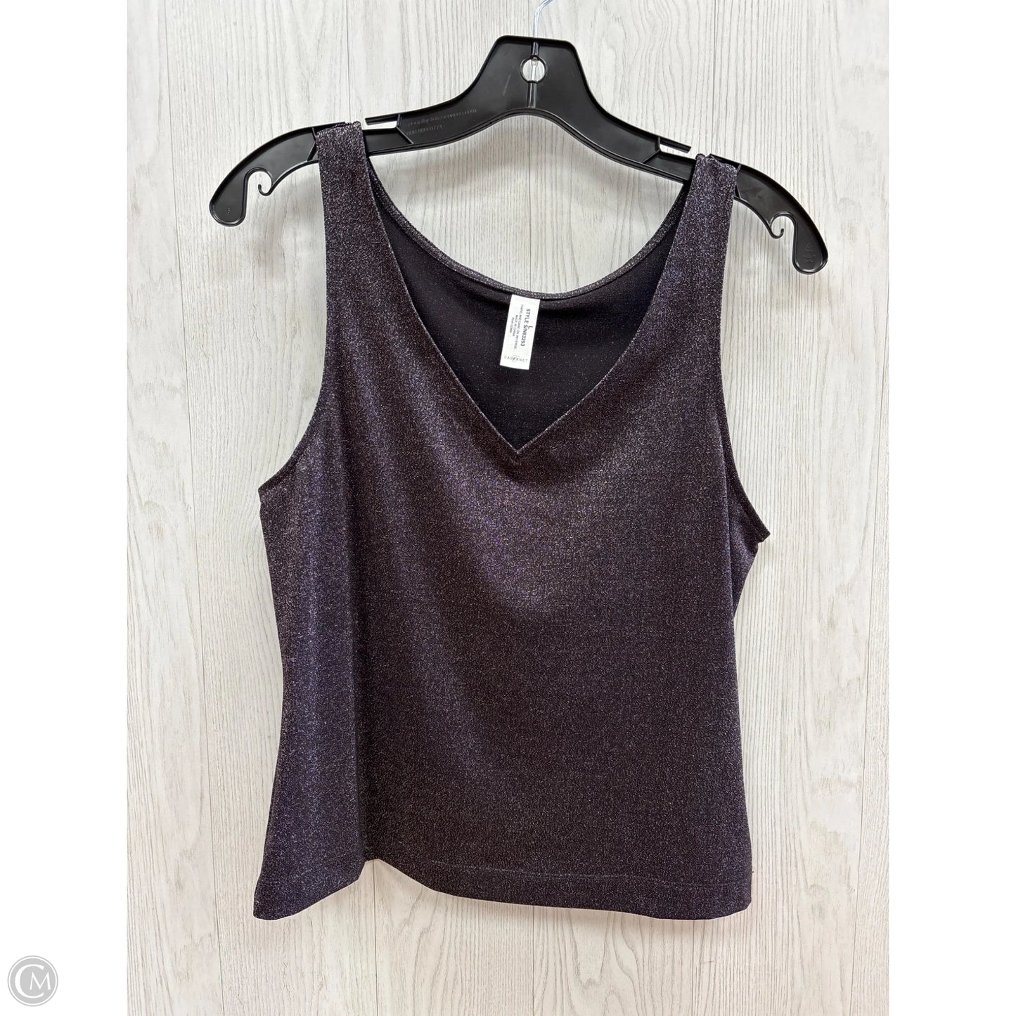 Tank Top By Clothes Mentor In Black & Silver, Size: L
