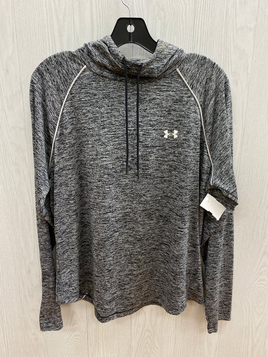 Athletic Top Long Sleeve Hoodie By Under Armour In Grey, Size: Xl