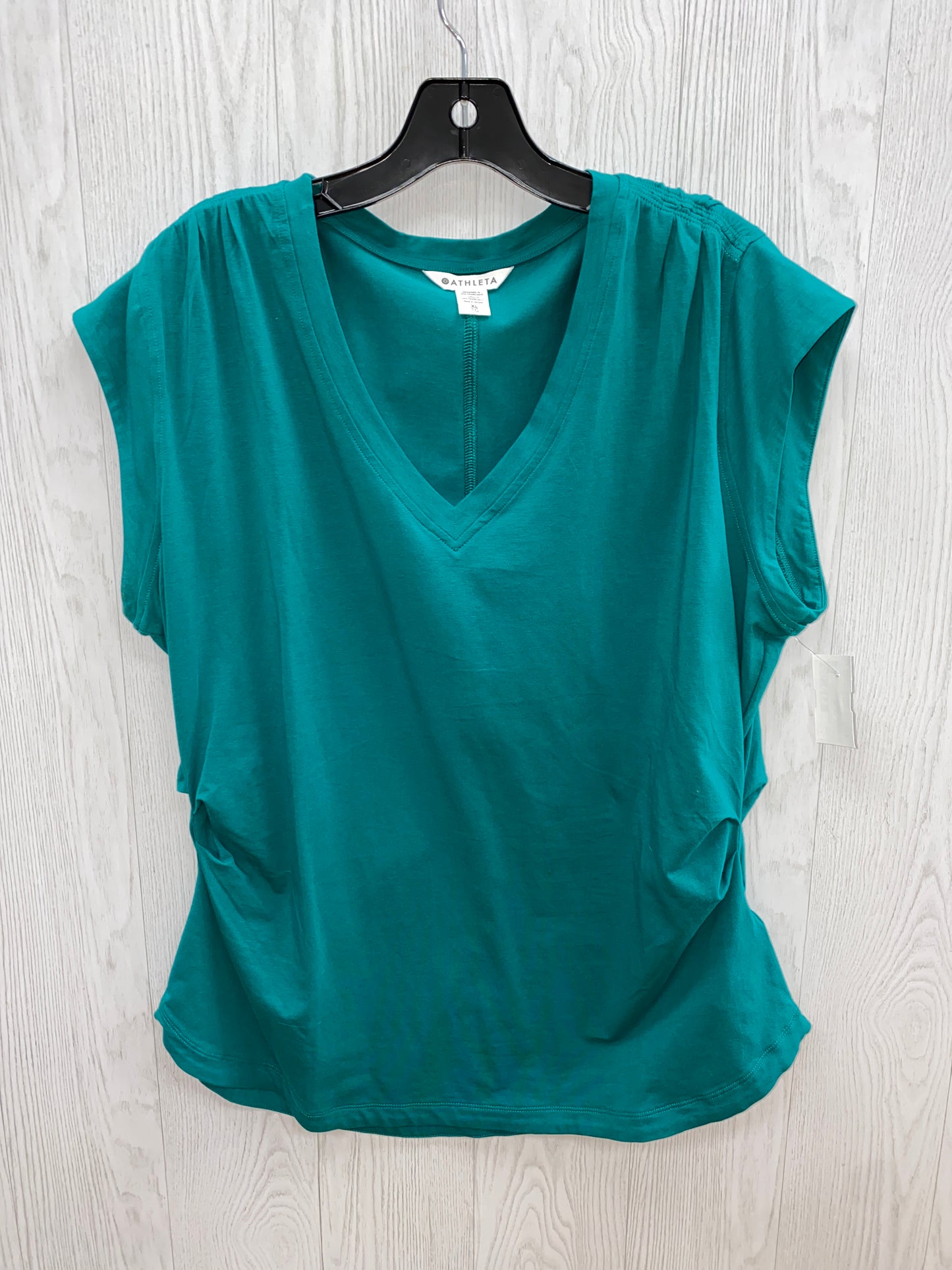 Athletic Top Short Sleeve By Athleta In Teal, Size: Xl