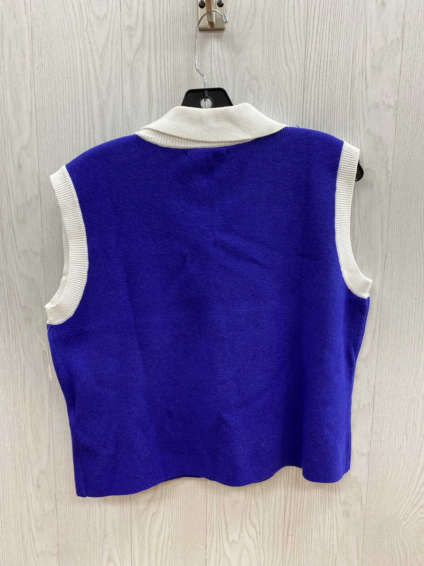 Sweater Short Sleeve By New York And Co In Blue & White, Size: L