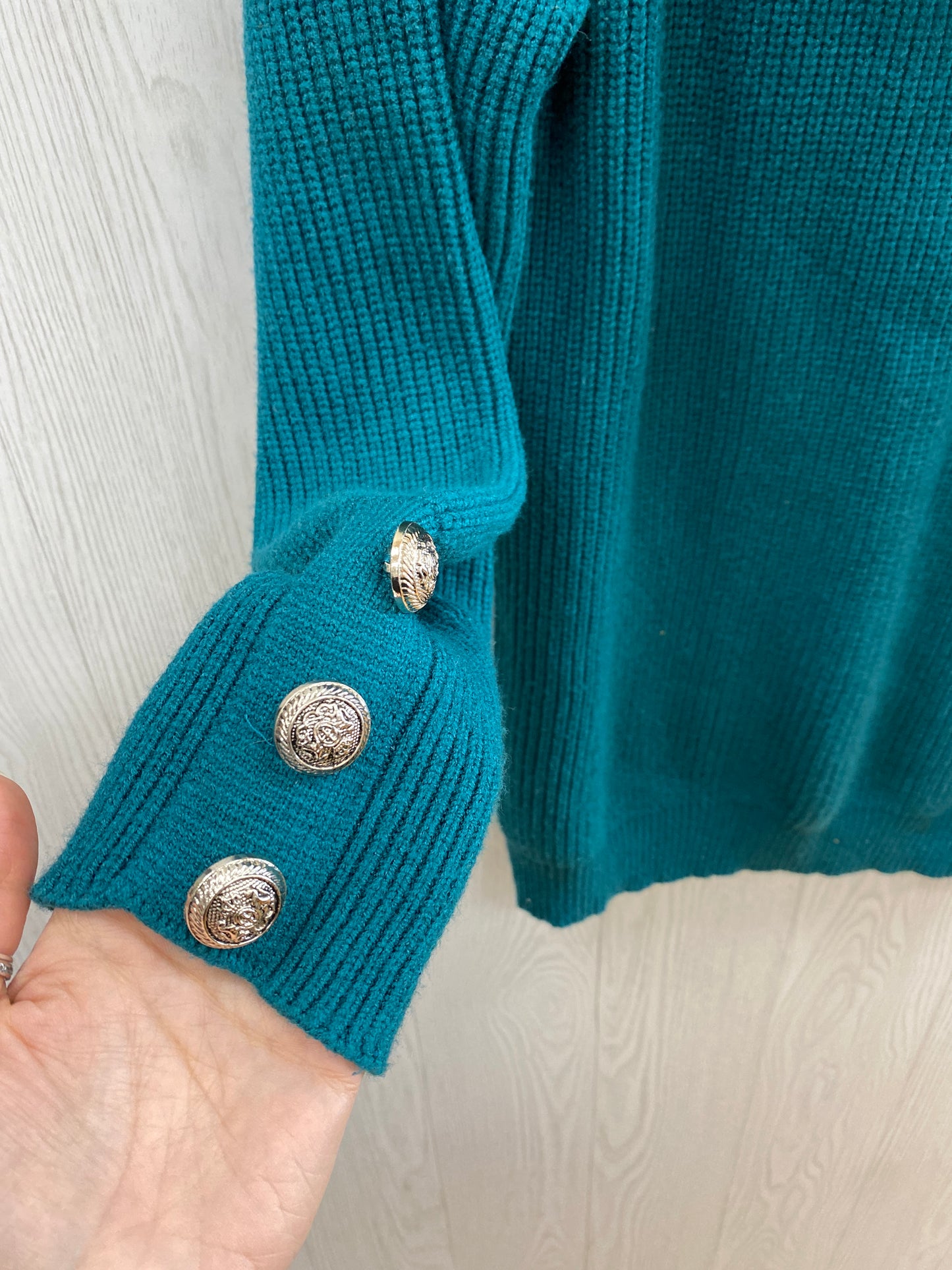 Sweater By Clothes Mentor In Teal, Size: L