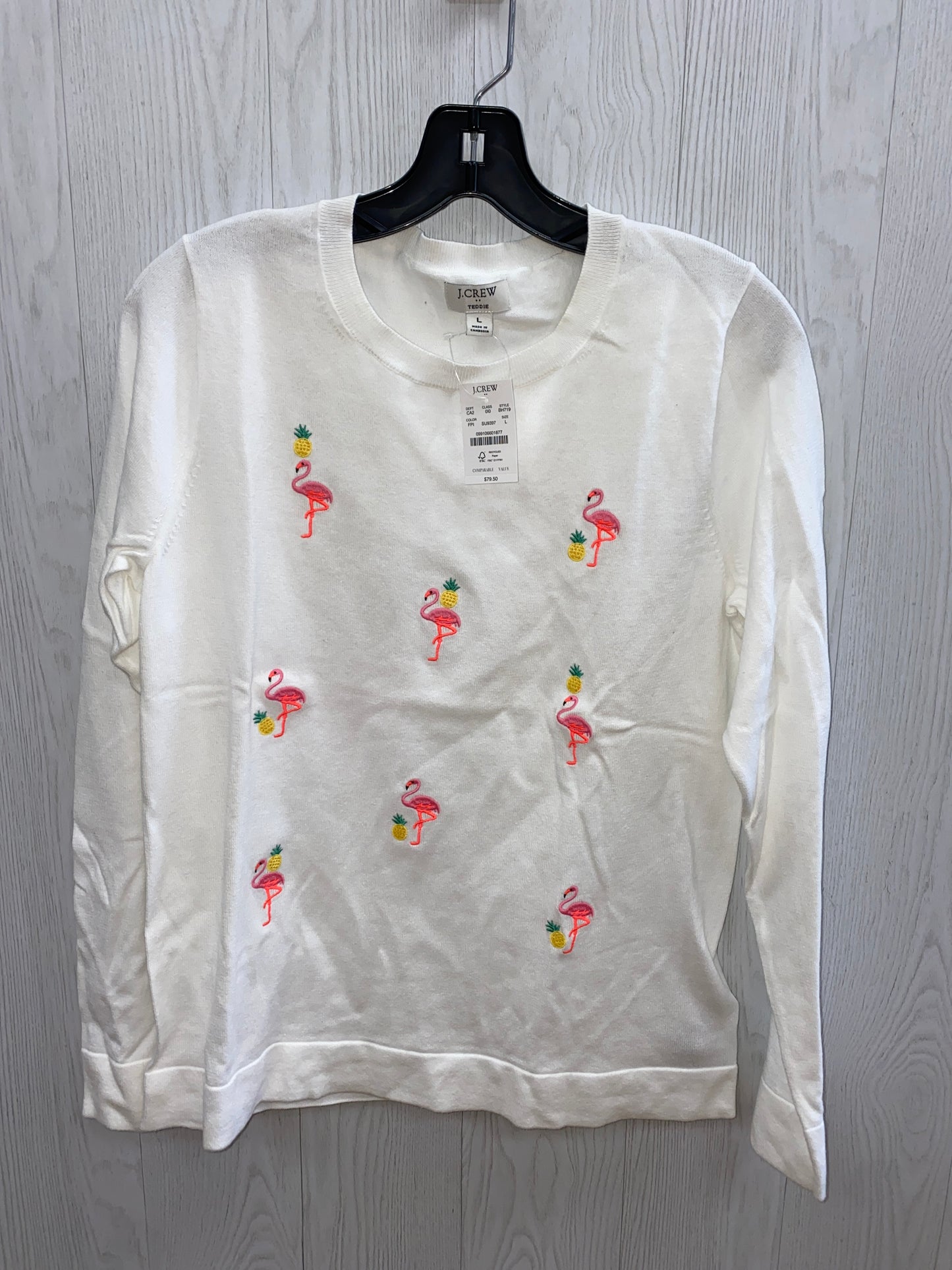 Top Long Sleeve By J. Crew In White, Size: L