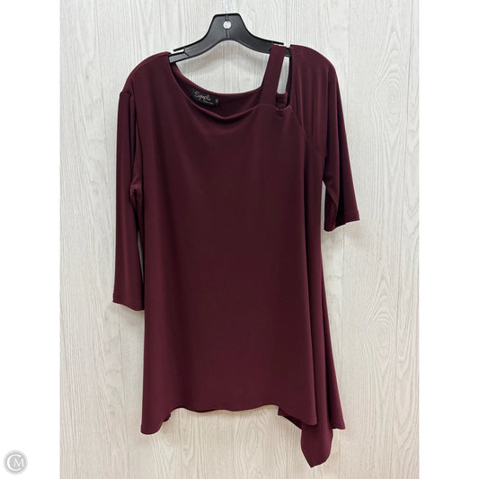 Tunic 3/4 Sleeve By Sympli In Maroon, Size: 12