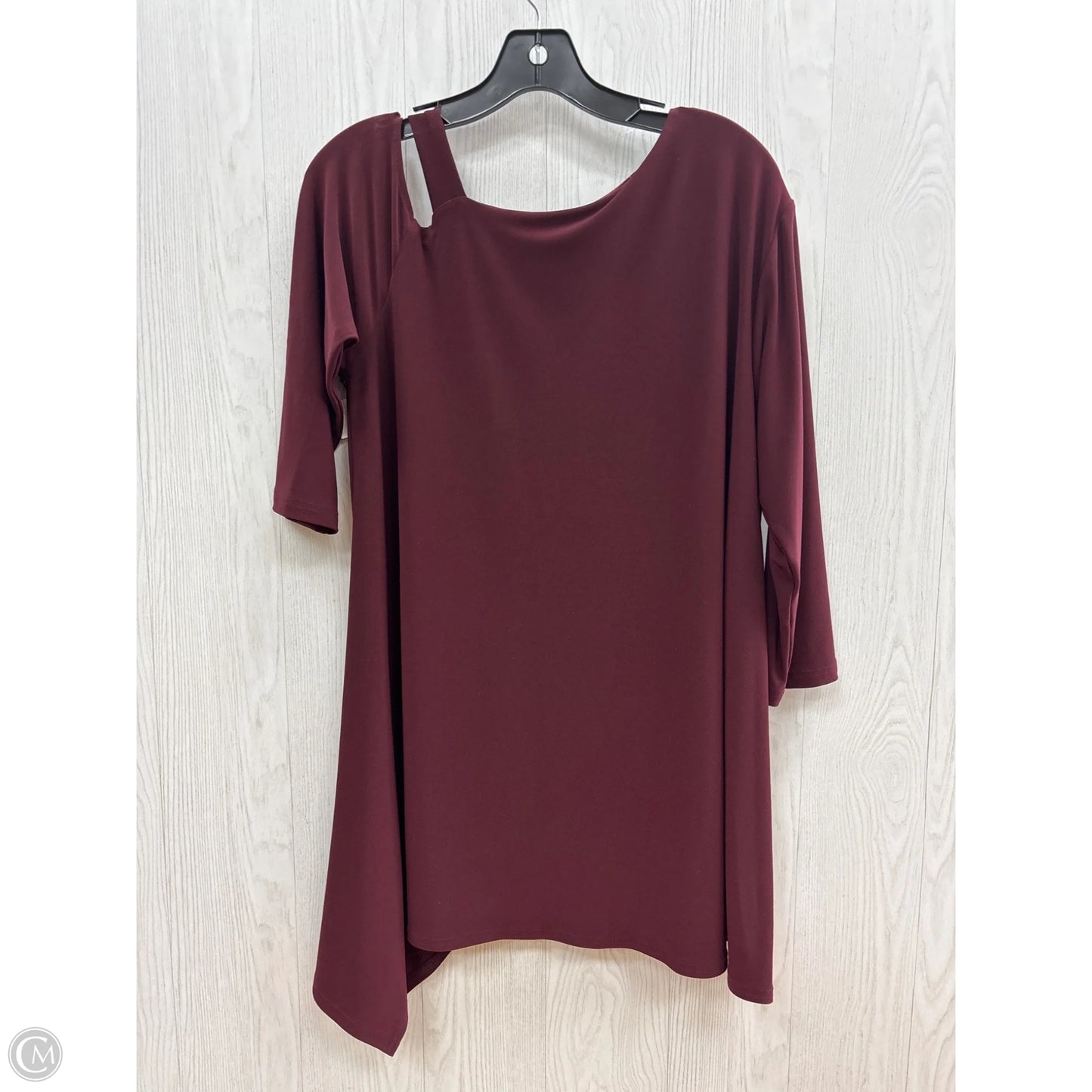 Tunic 3/4 Sleeve By Sympli In Maroon, Size: 12