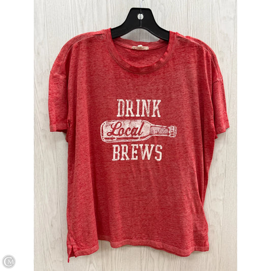 Top Short Sleeve Basic By Maurices In Red, Size: S
