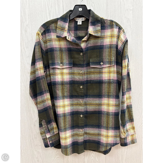 Top Long Sleeve By Old Navy In Green & Grey, Size: Xs