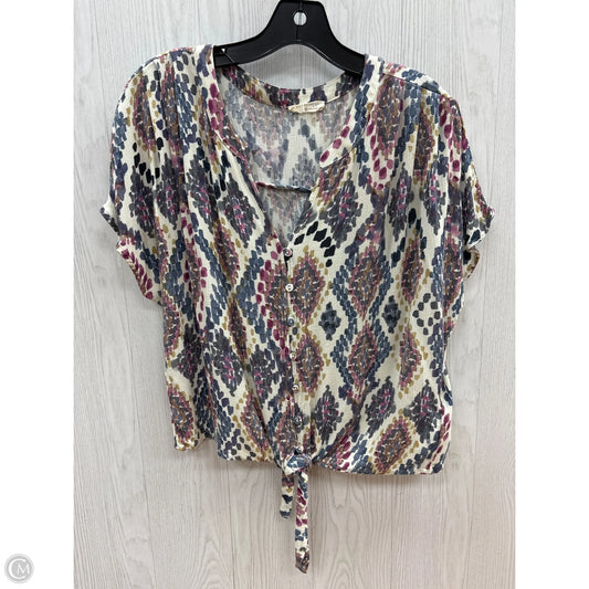 Top Short Sleeve Basic By Love Stitch In Purple & White, Size: M