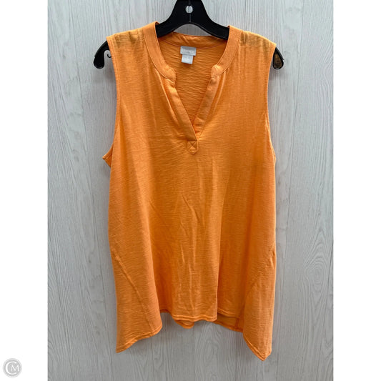 Top Sleeveless Basic By Chicos In Orange, Size: L