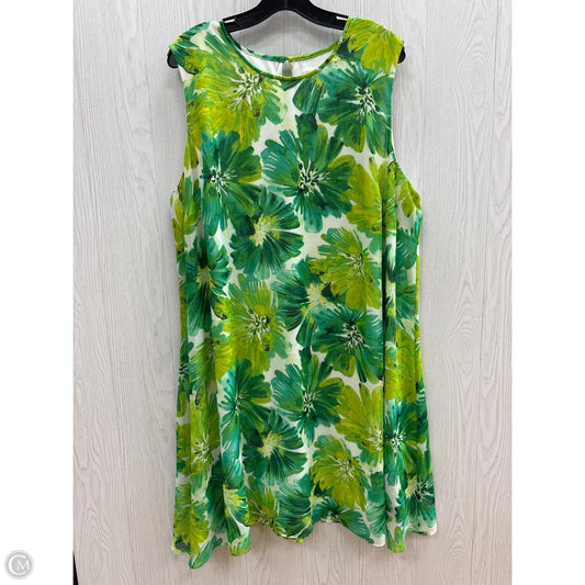 Dress Casual Short By Calvin Klein In Green & White, Size: 22