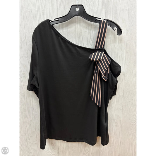 Top Short Sleeve Basic By Shein In Black, Size: 2x