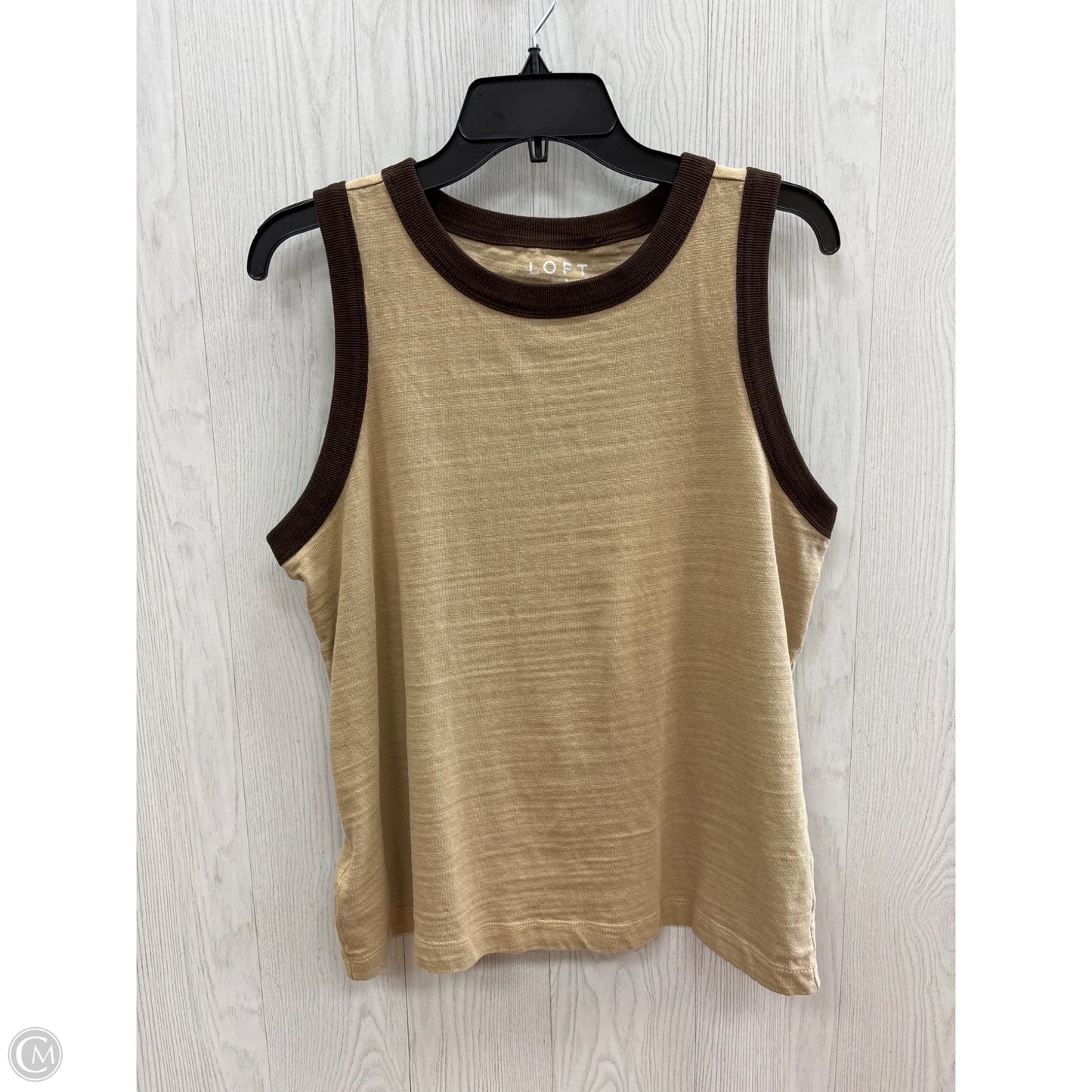Top Sleeveless By Loft In Tan, Size: L