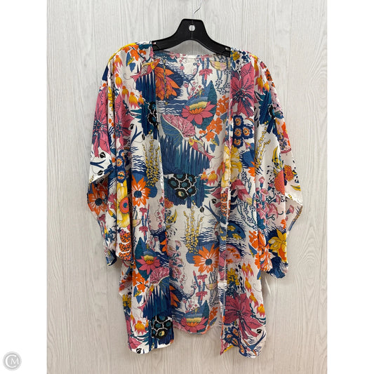Kimono By Clothes Mentor In Blue & White, Size: Xl