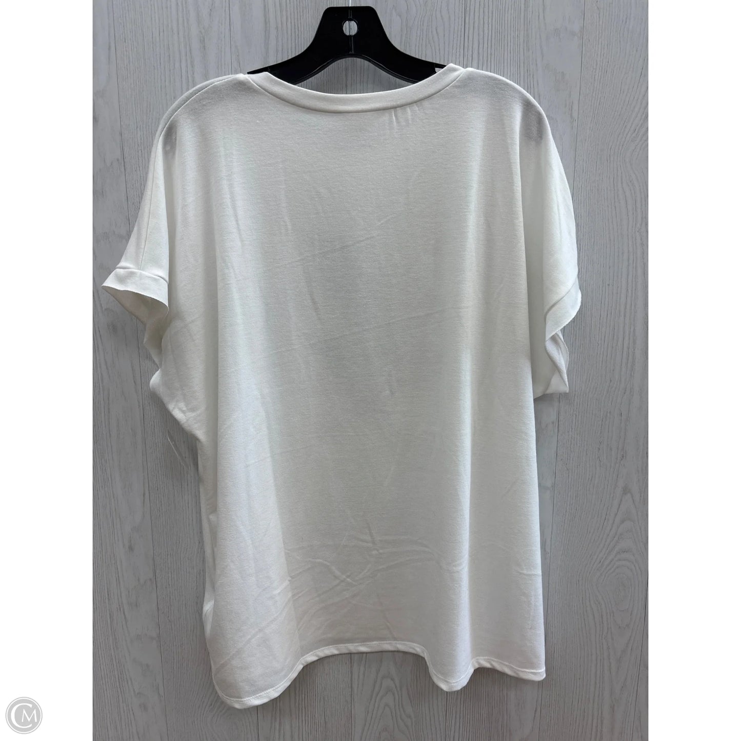 Top Short Sleeve By Fantastic Fawn In White, Size: L