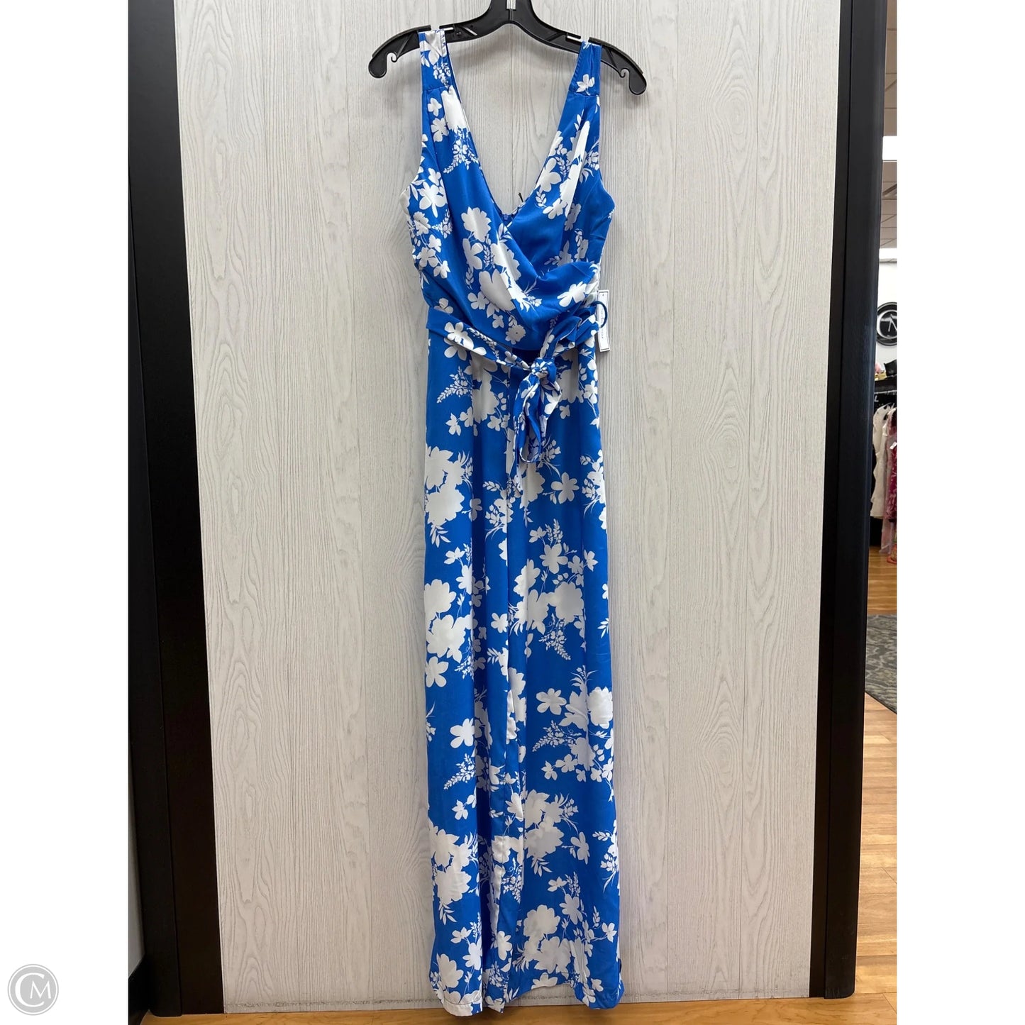 Jumpsuit By Clothes Mentor In Blue & White, Size: 4