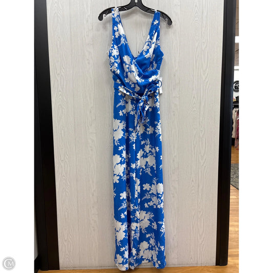Jumpsuit By Clothes Mentor In Blue & White, Size: 4