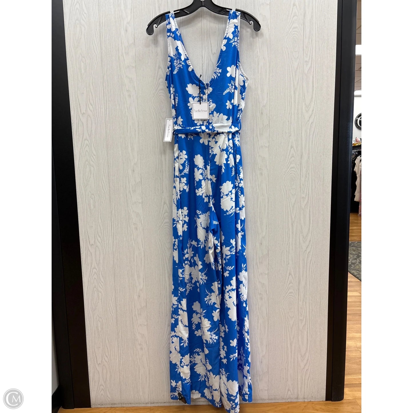 Jumpsuit By Clothes Mentor In Blue & White, Size: 4