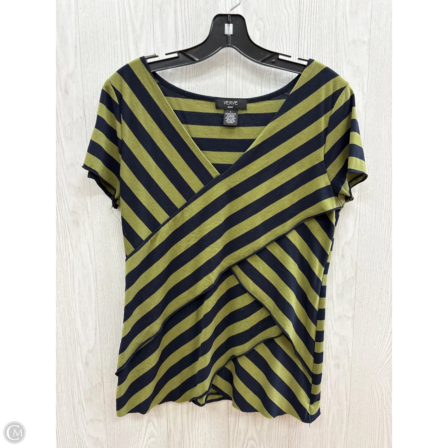 Top Short Sleeve Basic By Verve Ami In Blue & Green, Size: L