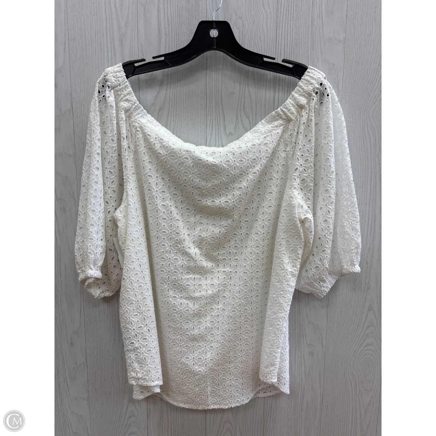Top Short Sleeve By Lauren By Ralph Lauren In White, Size: L