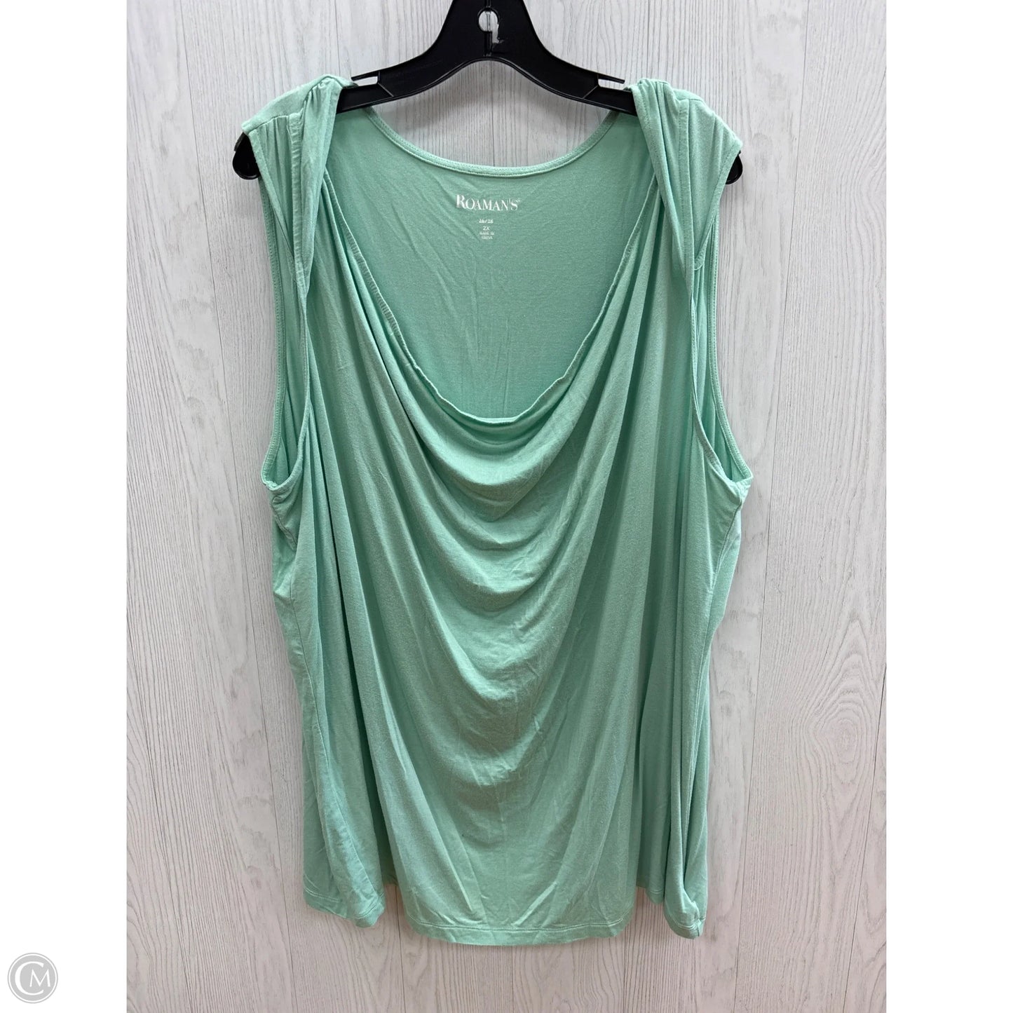 Top Sleeveless By Roamans In Green, Size: 4x