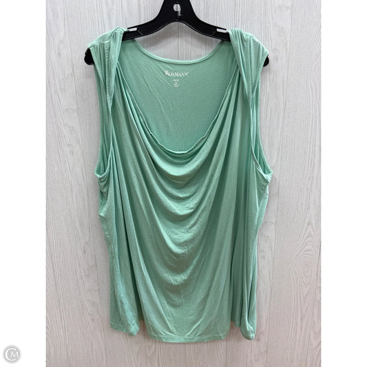 Top Sleeveless By Roamans In Green, Size: 4x