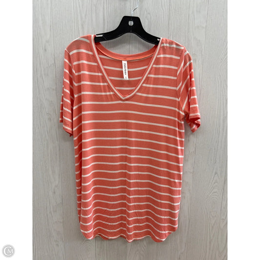 Top Short Sleeve By Zenana Outfitters In Peach, Size: M