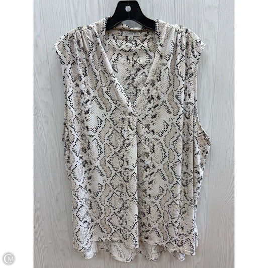 Top Sleeveless By Ophelia Roe In Snakeskin Print, Size: 3x