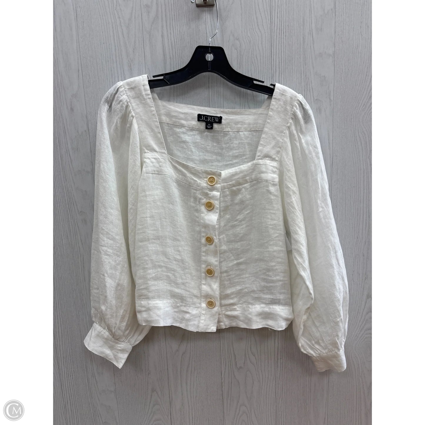 Top Long Sleeve By J. Crew In White, Size: Xs