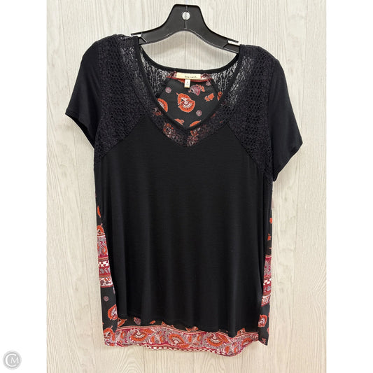 Top Short Sleeve By Tru Self In Black, Size: S