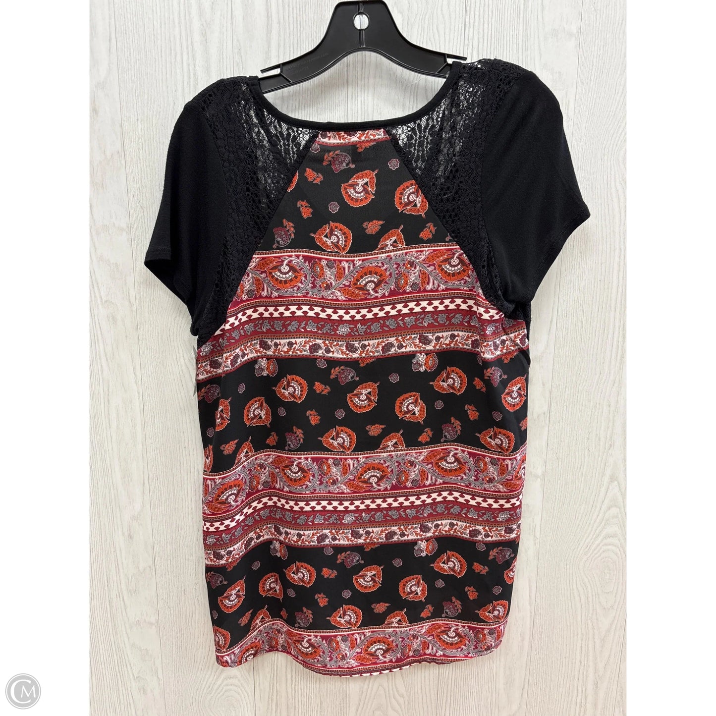Top Short Sleeve By Tru Self In Black, Size: S