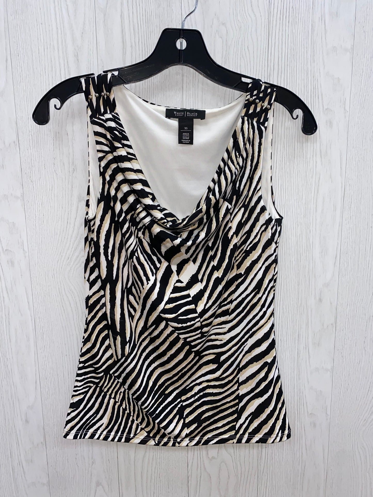 Zebra Print Top Sleeveless Basic White House Black Market, Size Xs