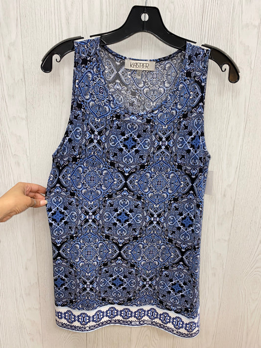 Blue Top Sleeveless Basic Kasper, Size S