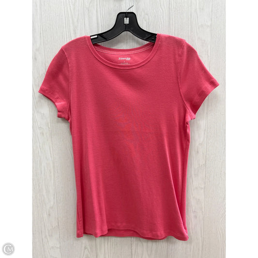 Top Short Sleeve Basic By St Johns Bay In Pink, Size: S