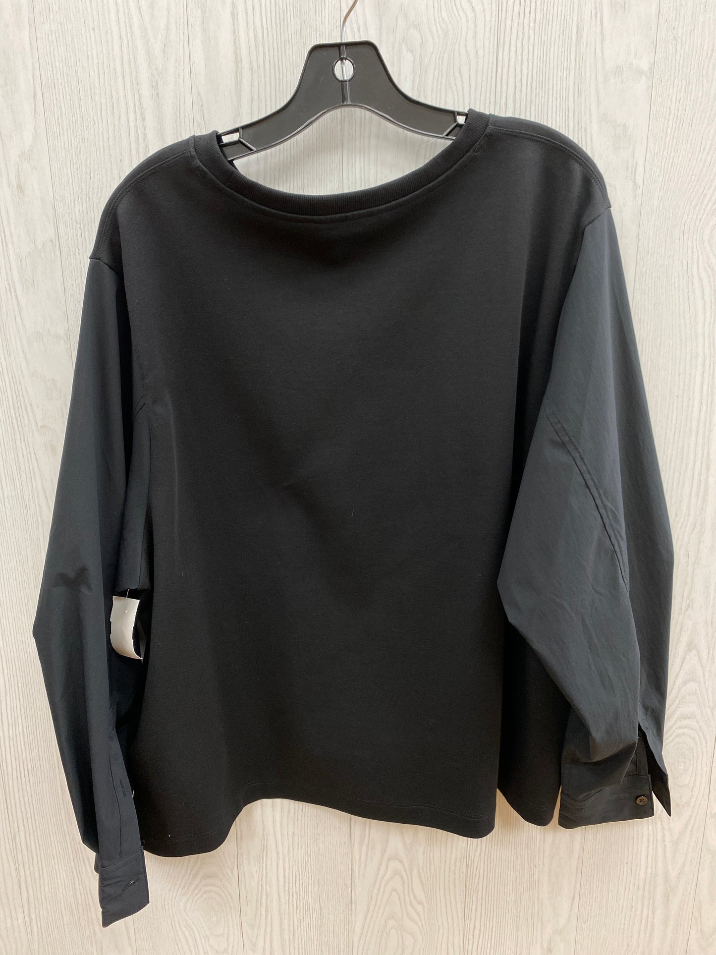 Athletic Top Long Sleeve Crewneck By Athleta In Black, Size: 1x