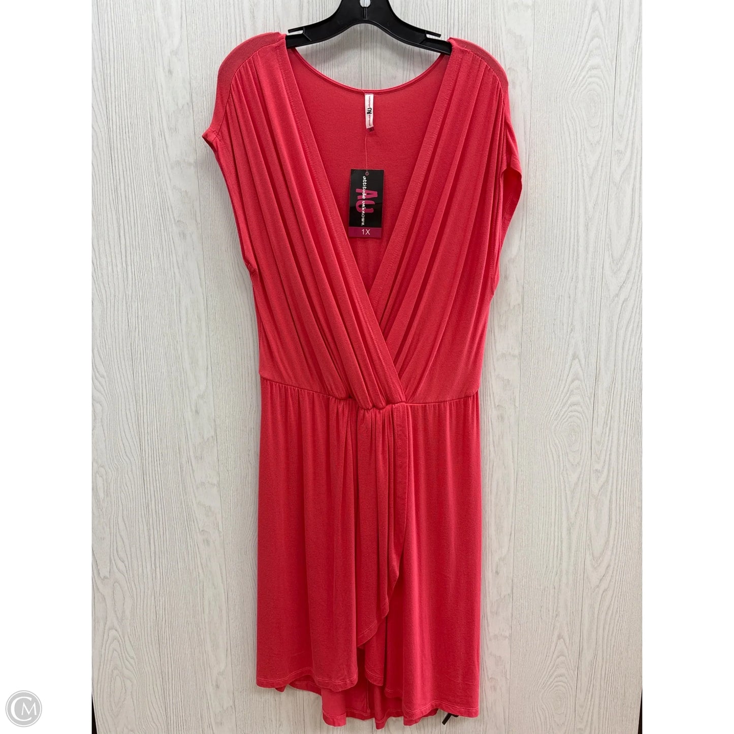Dress Casual Midi By Clothes Mentor In Coral, Size: 1x