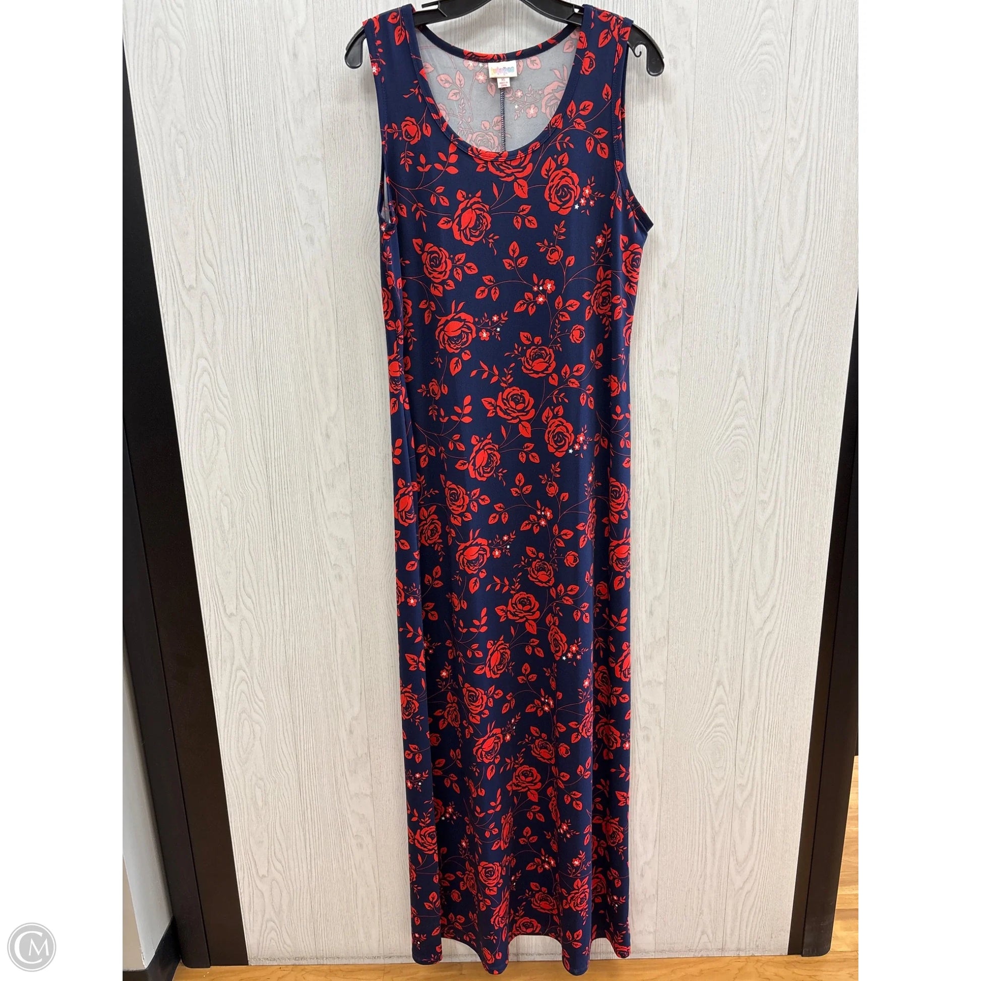 Dress Casual Maxi By Lularoe In Blue & Red, Size: Xl Dress Casual Maxi By Lularoe In Blue & Red, Size: Xl