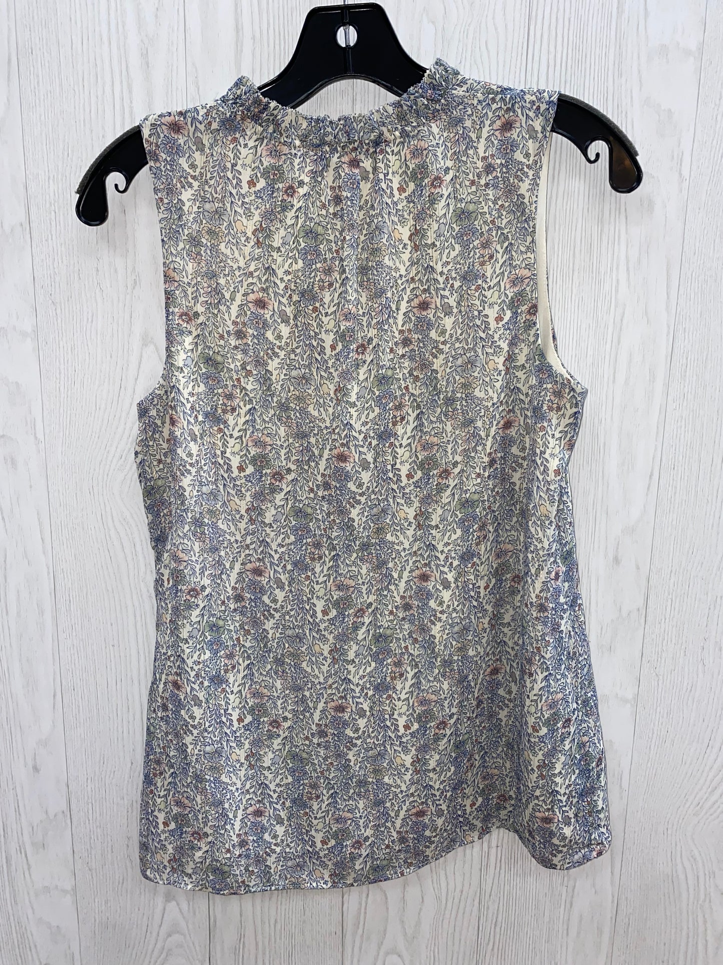 Floral Print Top Sleeveless Rose And Olive, Size Xs