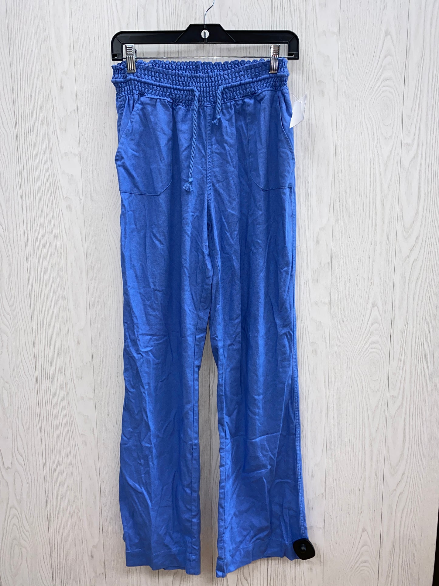 Blue Pants Linen Clothes Mentor, Size M