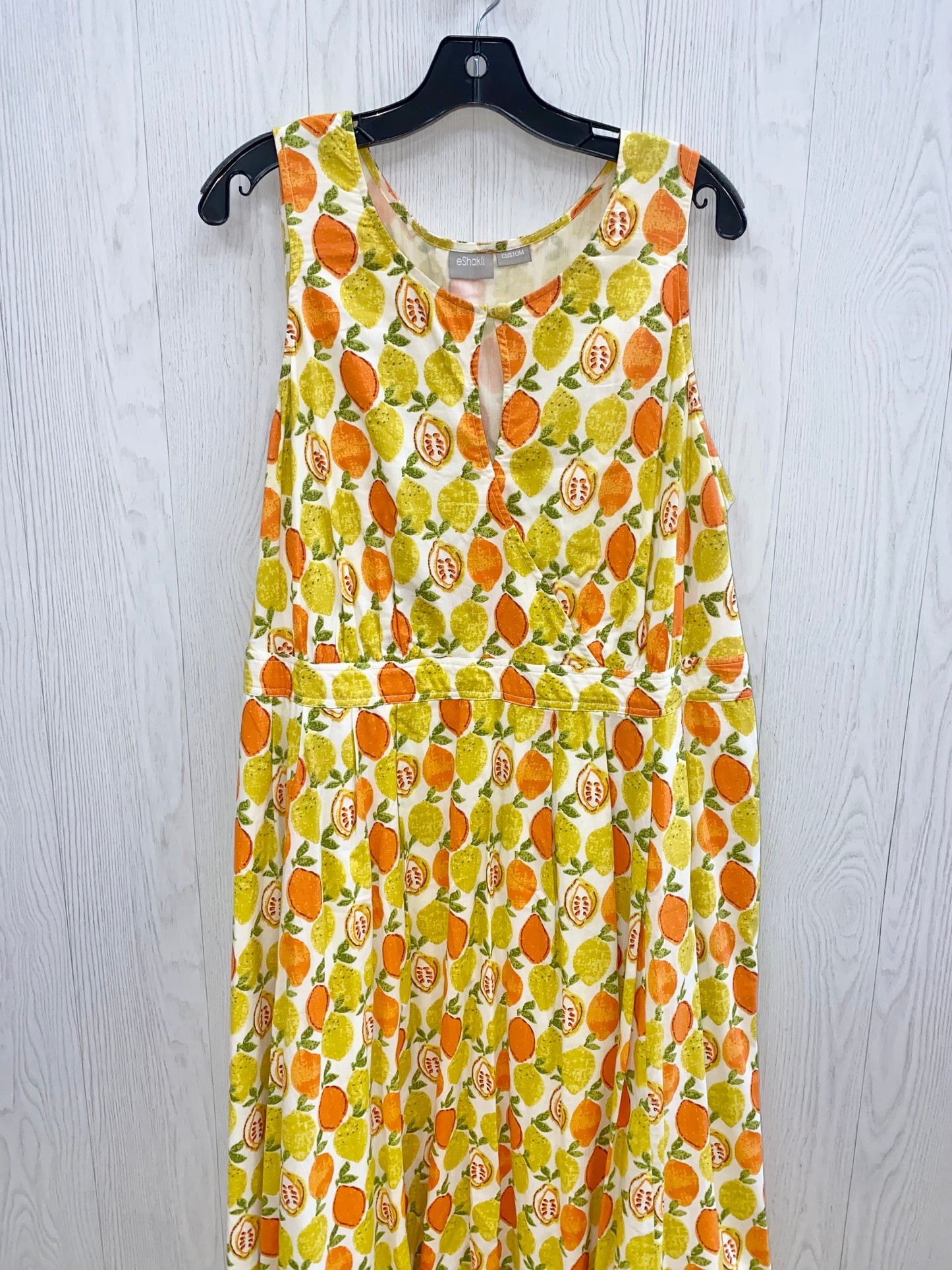 Orange & Yellow Dress Casual Maxi Eshakti, Size 2x